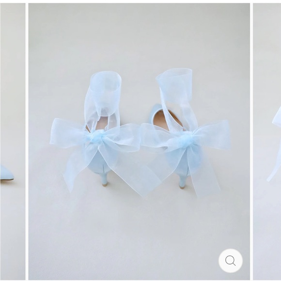 NWT! Blue satin pointed toe kitten heel - Picture 2 of 4